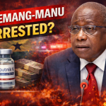 Former Ghana Health Minister Kwaku Agyemang-Manu during a public meeting amid the Sputnik V vaccine controversy and investigation into his arrest and charges.