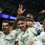 Real Madrid vs Manchester City Champions League match graphic showing Madrid victory and juju trending online
