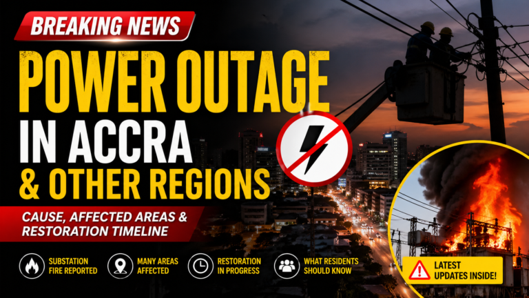 Major power outage in Accra and other regions after substation fire in Ghana