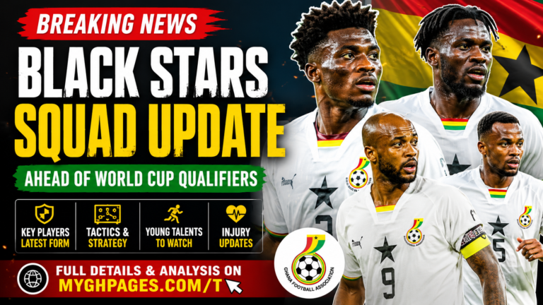 Black Stars Squad Update Ahead of World Cup Qualifiers featuring Ghana national team players and myghpages.com/t branding