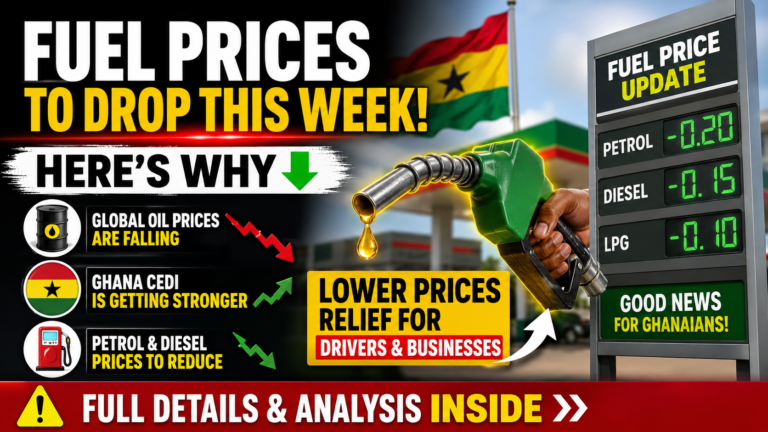 Fuel Prices Expected to Drop in Ghana as petrol and diesel prices reduce this week