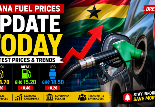 Ghana fuel prices update today showing petrol and diesel prices at filling station