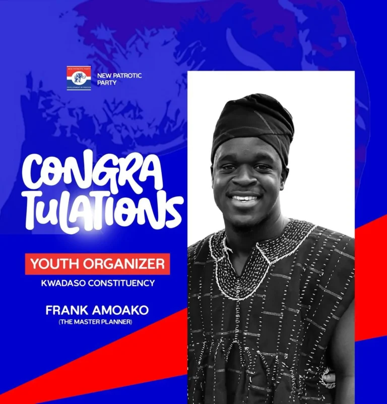 NPP Kwadaso Constituency Appoints Frank Amoako as Youth Organizer