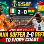 “Ghana Suffer 2-0 Defeat to Ivory Coast in AFCON 2027 Qualifier”