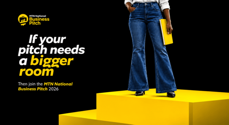 Official MTN National Business Pitch 2026 call-for-entries graphic.