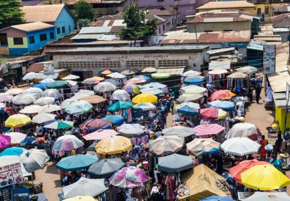 A local market business in Ghana, illustrative image for the Bank of Ghana report on small-business lending