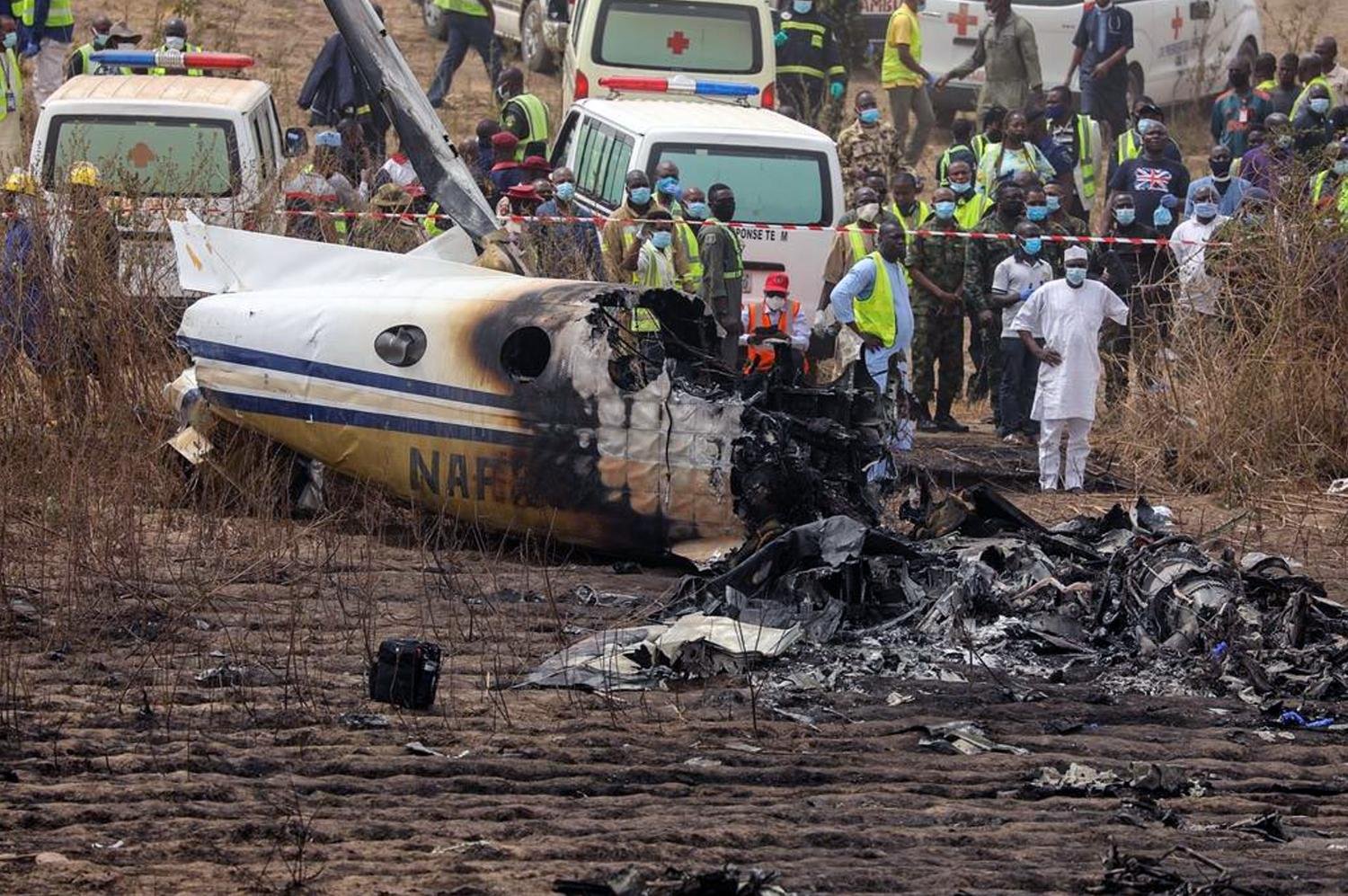 NAF 931 Crash in Ondo: DHQ Begins Investigation as Recovery Continues NAF 931 aircraft crash recovery operation in Igbokoda, Ondo State